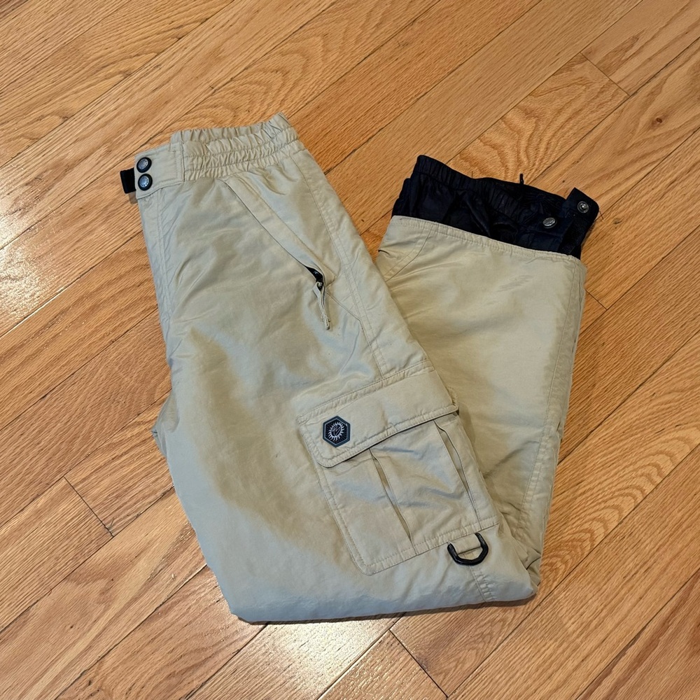 Snozu climate gear glacier shield fabric ski snow snowboard pants beige L 14/16
